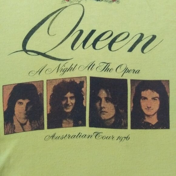 Vintage Rare Queen Band A Night At The Opera Australian Tour 1976 OS T-shirt - Picture 3 of 13
